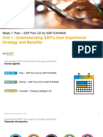 Unit 1: Understanding SAP's User Experience Strategy and Benefits