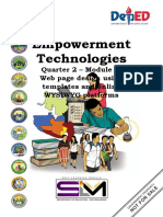 Empowerment Technologies: Quarter 2 - Module 2: Web Page Design Using Templates and Online WYSIWYG Platforms