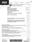 Edexcel C3 QP Jan 2011
