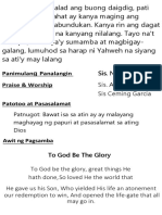 Sis. Arlene de Claro Sis Ceming Garcia Patnugot: Bawat Isa Sa Atin Ay Ay Malayang Maghayag NG Papuri at Pasasalamat Sa Ating Dios