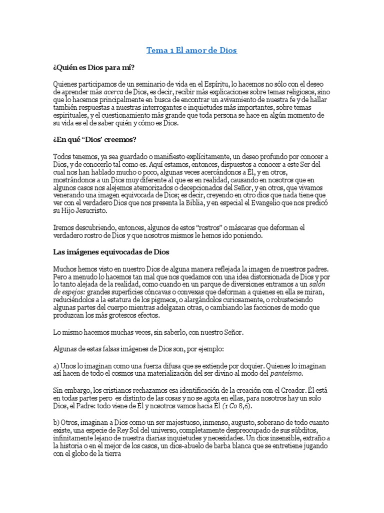 Características del Amor de Dios | PDF | Amor | Dios
