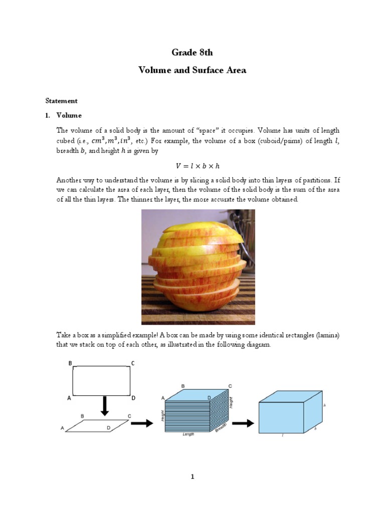 Volume and Surface Area Pyramids, Cones, and Sphere PDF Area Volume