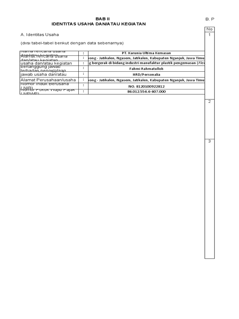 Dokumen Rintek (Rincian Teknis) Exel-1 | PDF