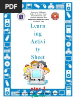 Learn Ing Activi Ty Sheet S For: Comp Uter 4