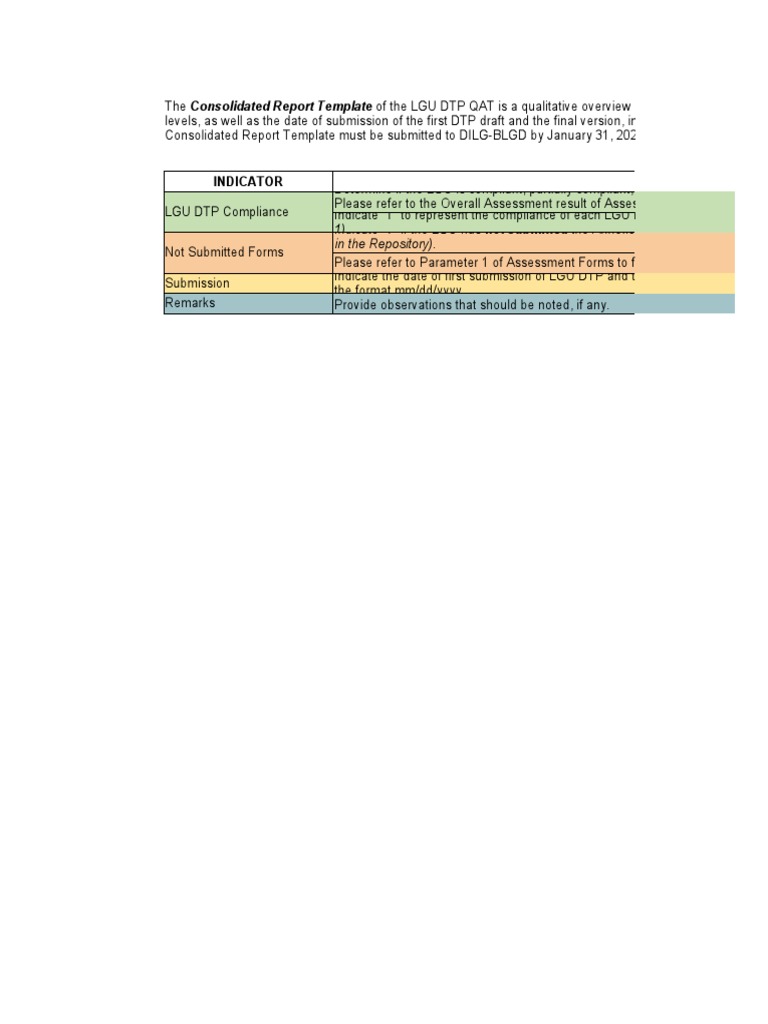 Consolidated Report Template | PDF