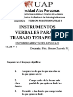 TCAS PSICOTERAPEUTICAS II Clase 3. EL METAMODELO Recursos Verbales