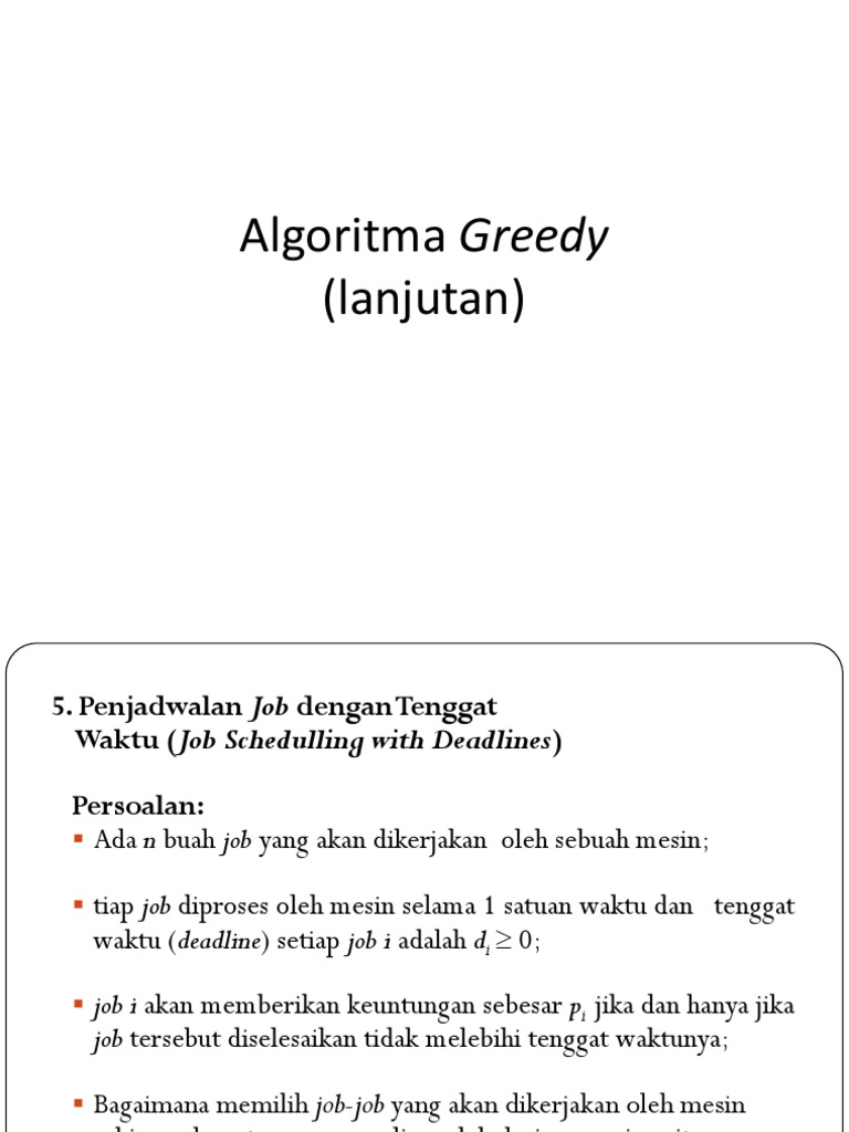 Penjadwalan Job dengan Algoritma Greedy | PDF