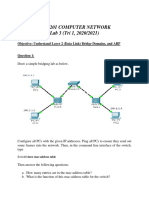 Tsn2201 Computer Network Lab 3 (Tri 1, 2020/2021) : Objective: Understand Layer 2 (Data Link) Bridge Domains, and ARP