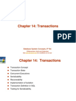 Chapter 14: Transactions: Database System Concepts, 6 Ed