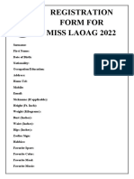 Registration Form For Miss Laoag 2022