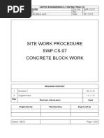 Block Work-Method Statement | PDF | Mortar (Masonry) | Cement