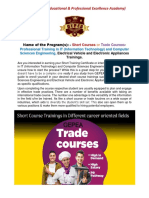 Syllabus Outlines GEPEA Shortcourse, Trade Courses - Professional Trainings Coures IT, Computer Sciences Engineering, Electrical Vehicle and Electronic Appliances