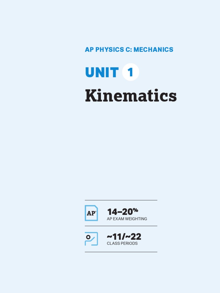 AP Physics C: Mechanics Unit 1 Kinematics | PDF | Acceleration | Kinematics