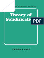 Theory of Solidification - Stephen H. Davis