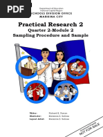 Practical Research 2: Quarter 2-Module 2 Sampling Procedure and Sample