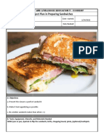 Project Plan in Preparing Sandwiches: Name:Elijah D. Cometa Date Started: 1/24/2022 Section: 9-Chastity Date