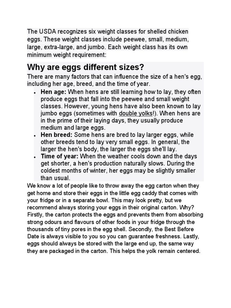 Why are eggs different sizes hen age when hens are still learning