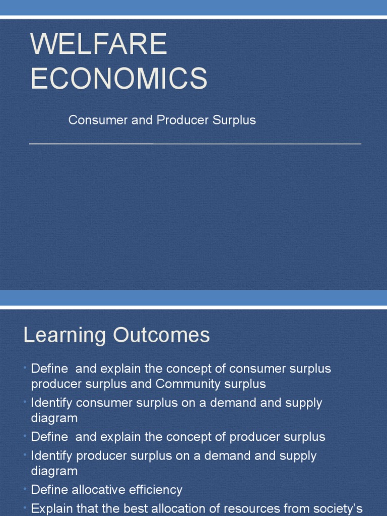 Consumer & Producer Surplus PDF Economic Surplus Supply (Economics)