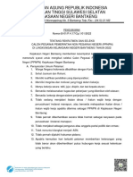 Pengumuman Rekrutmen Dan Seleksi Calon PPNPN Kejaksaan Negeri Bantaeng 2022