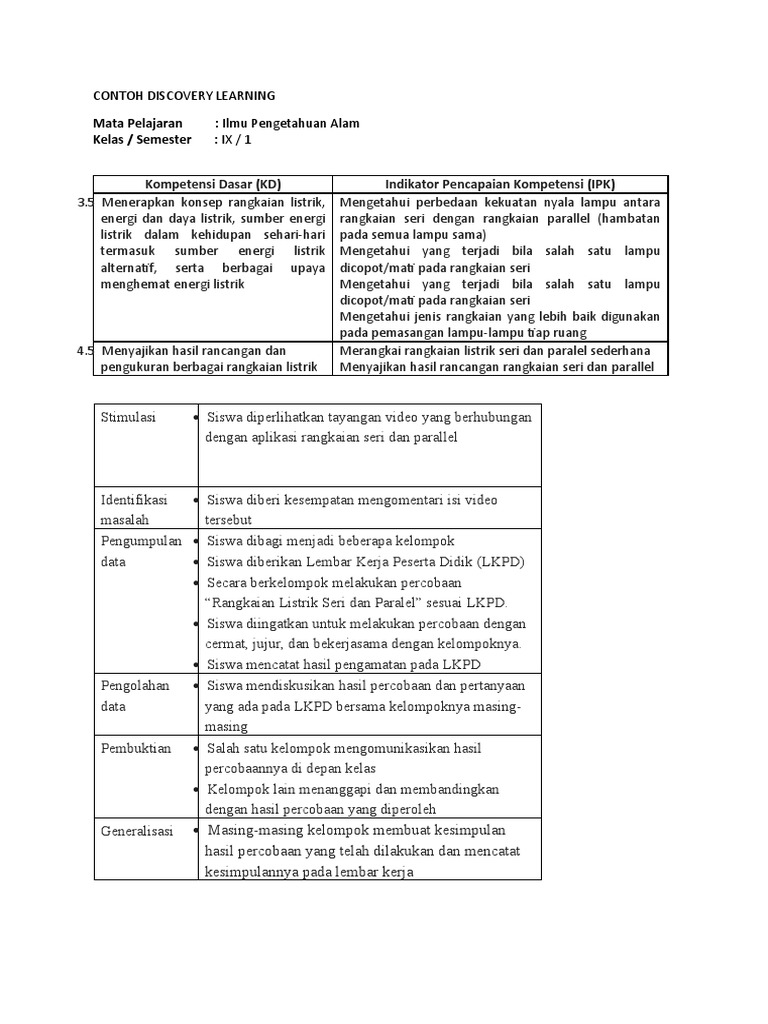 Contoh Discovery Learning | PDF