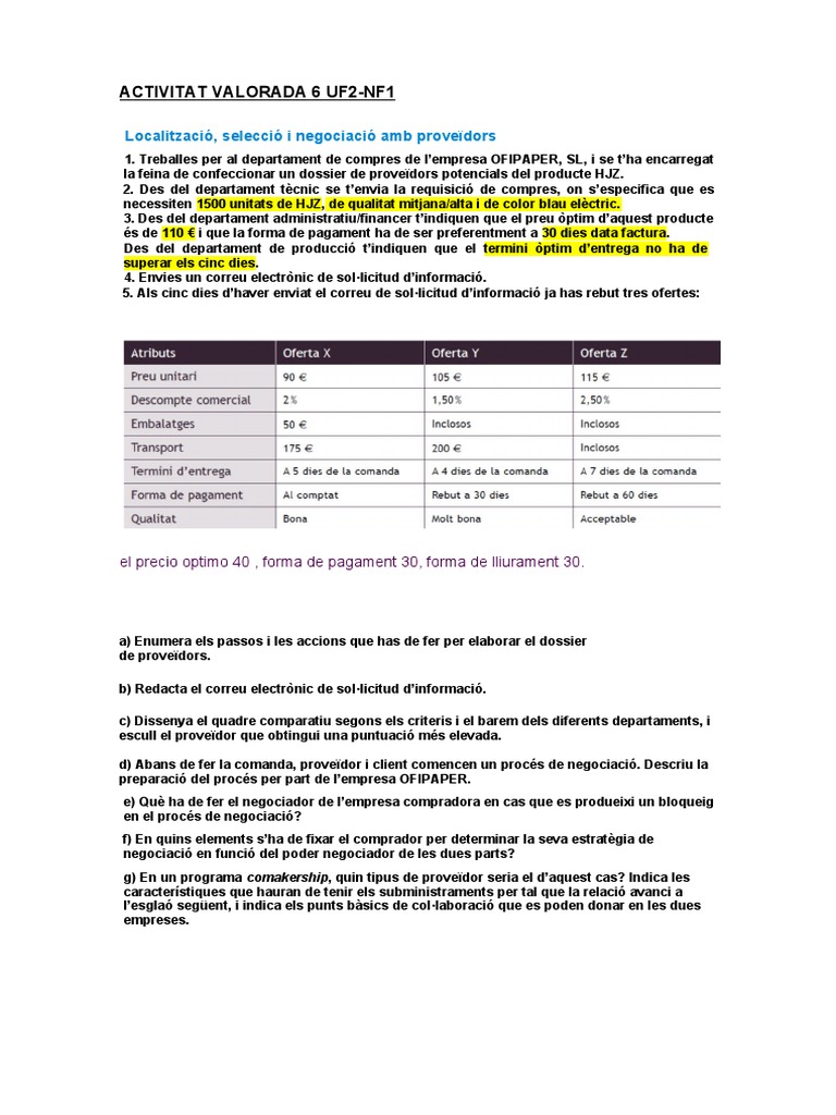 Activitat Valorada 6 Uf2 | PDF