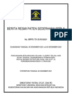 Berita Resmi Paten Sederhana Seri-A: No. BRPS 731/S/XII/2021