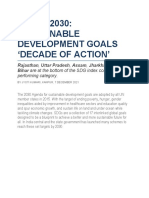 VISION 2030: Sustainable Development Goals Decade of Action'