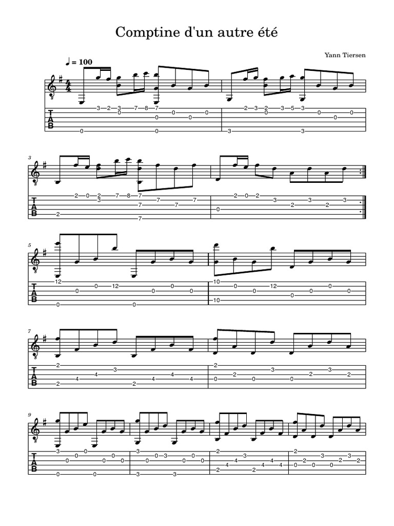 D Un Autre Comptine t Yann Tiersen Comptine D Un Autre Ete AGDOB