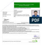 Bangladesh Gas Fields Company Limited: Admit Card For The Post of 'Assistant Manager (Mechanical) '