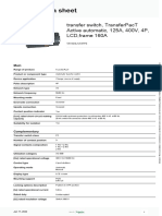 125A Automatic Transfer Switch Spec Sheet