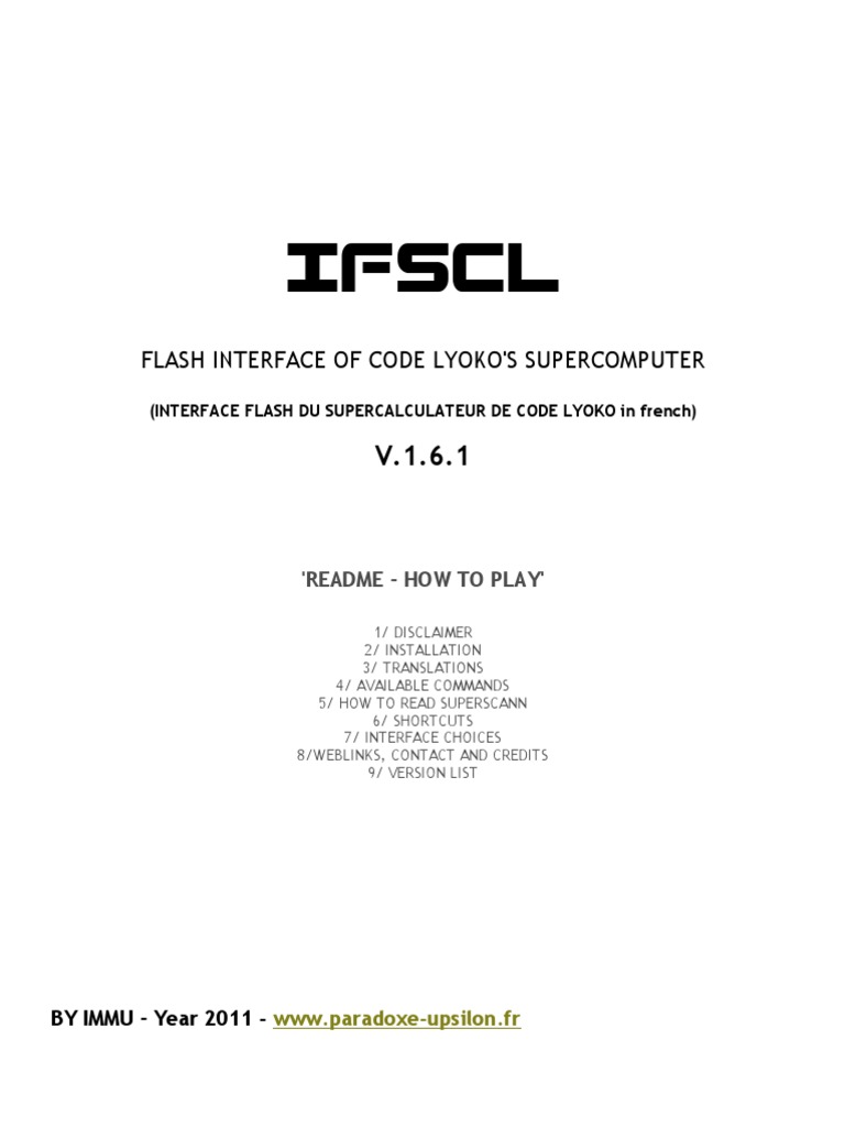 IFSCL: Code Lyoko Supercomputer Guide | PDF | Adobe Flash | Graphical ...