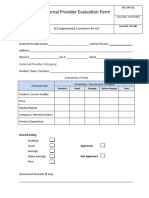External Provider Evaluation Form