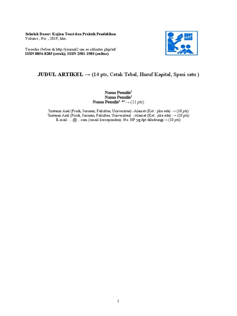 2021 - Template Jurnal Sekolah Dasar | PDF