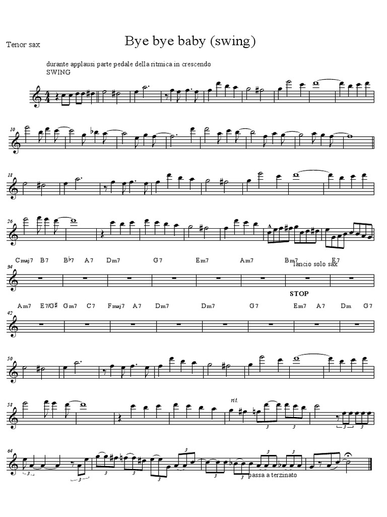 Bye Bye Baby (Swing) | PDF