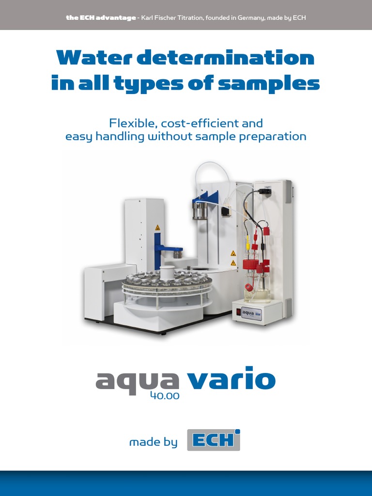 Automated Aqua Vario 40.00 A Versatile Karl Fischer Titration System