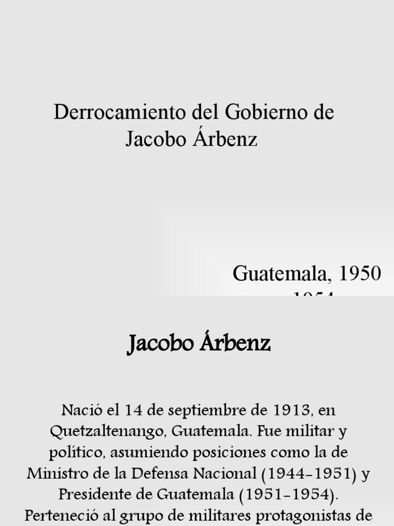 Jacobo Árbenz | PDF | Guatemala | Gobierno