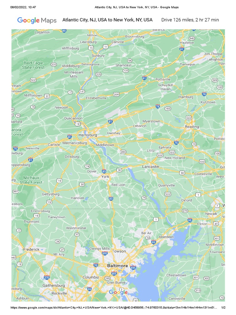 11Atlantic City, NJ, USA To New York, NY, USA Google Maps PDF