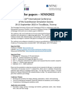 Call For Papers - SIMS2022