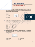 Mech. Prop. of Solids (Fluids Mechanics) Practice Sheet - 11