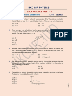 Motion in One Dimension Practice Sheet - 5