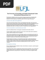 The Protection of Journalists and Media Professionals Under International Humanitarian Law