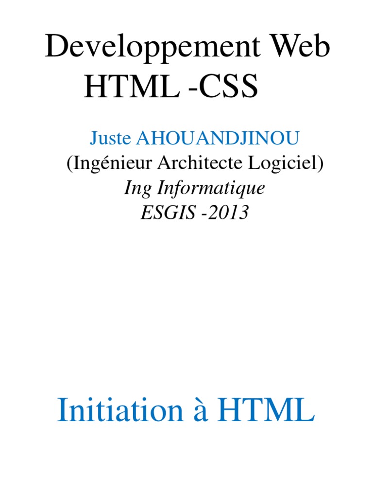 Cours HTML All | PDF | Html | Internet