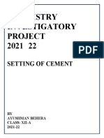 Chemistry Investigatory Project 2021 22: Setting of Cement