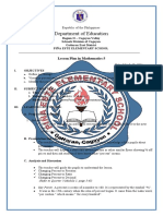 Department of Education: Lesson Plan in Mathematics 5