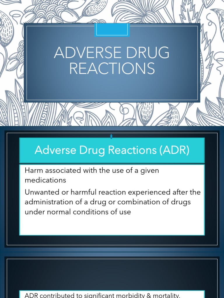 Adverse Drug Reactions PDF Pharmacology Aspirin