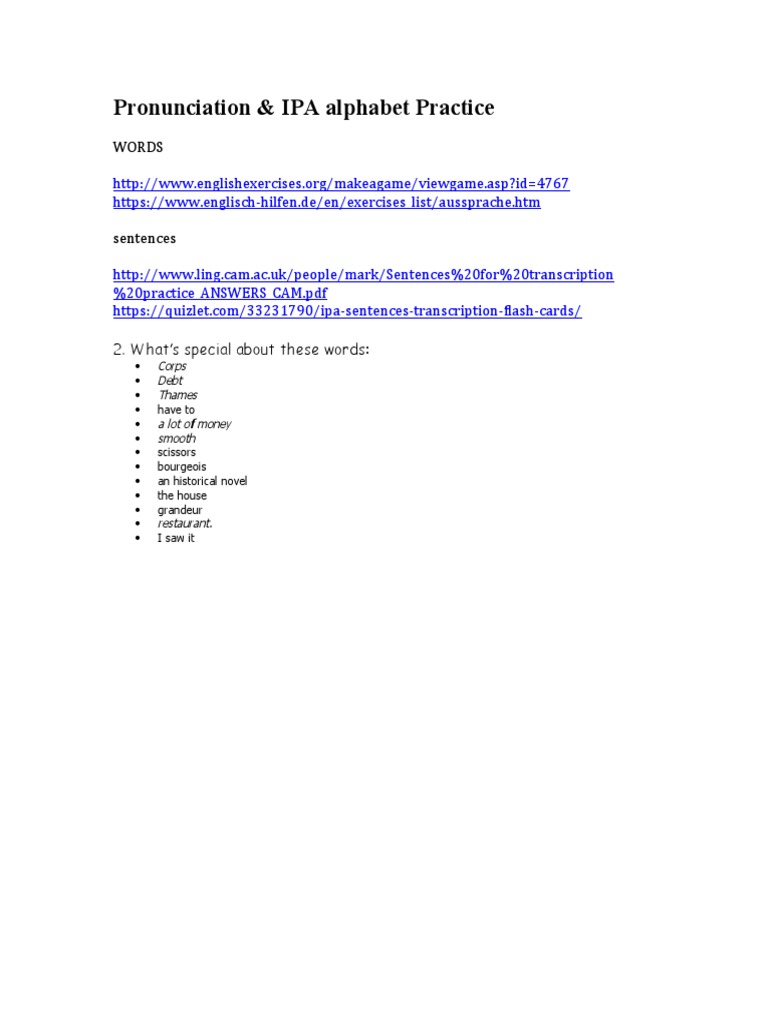 Pronunciation IPA | PDF