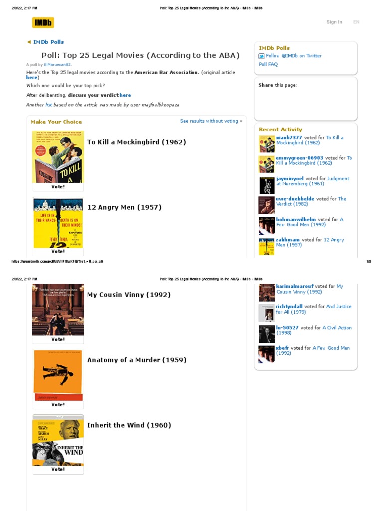 Top 25 Legal Movies | PDF