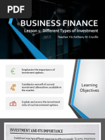 Lesson 1 - Different Types of Investment