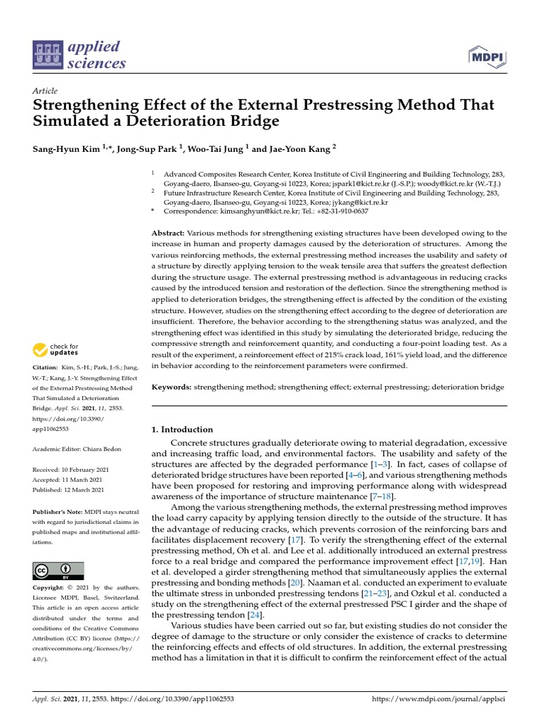 Strengthening Effect of The External Prestressing Method | PDF ...