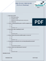 GEMBA WALK (For Monitoring) CHECKLIST